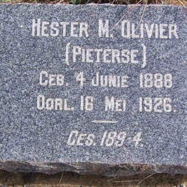 OLIVIER Hester M. nee PIETERSE 1888-1926