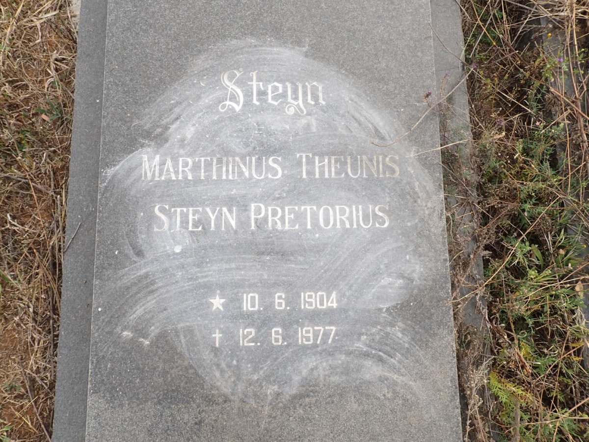 PRETORIUS Marthinus Theunis Steyn 1904-1977