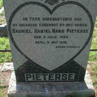 PIETERSE Gabriel Daniel Hans 1863-1938