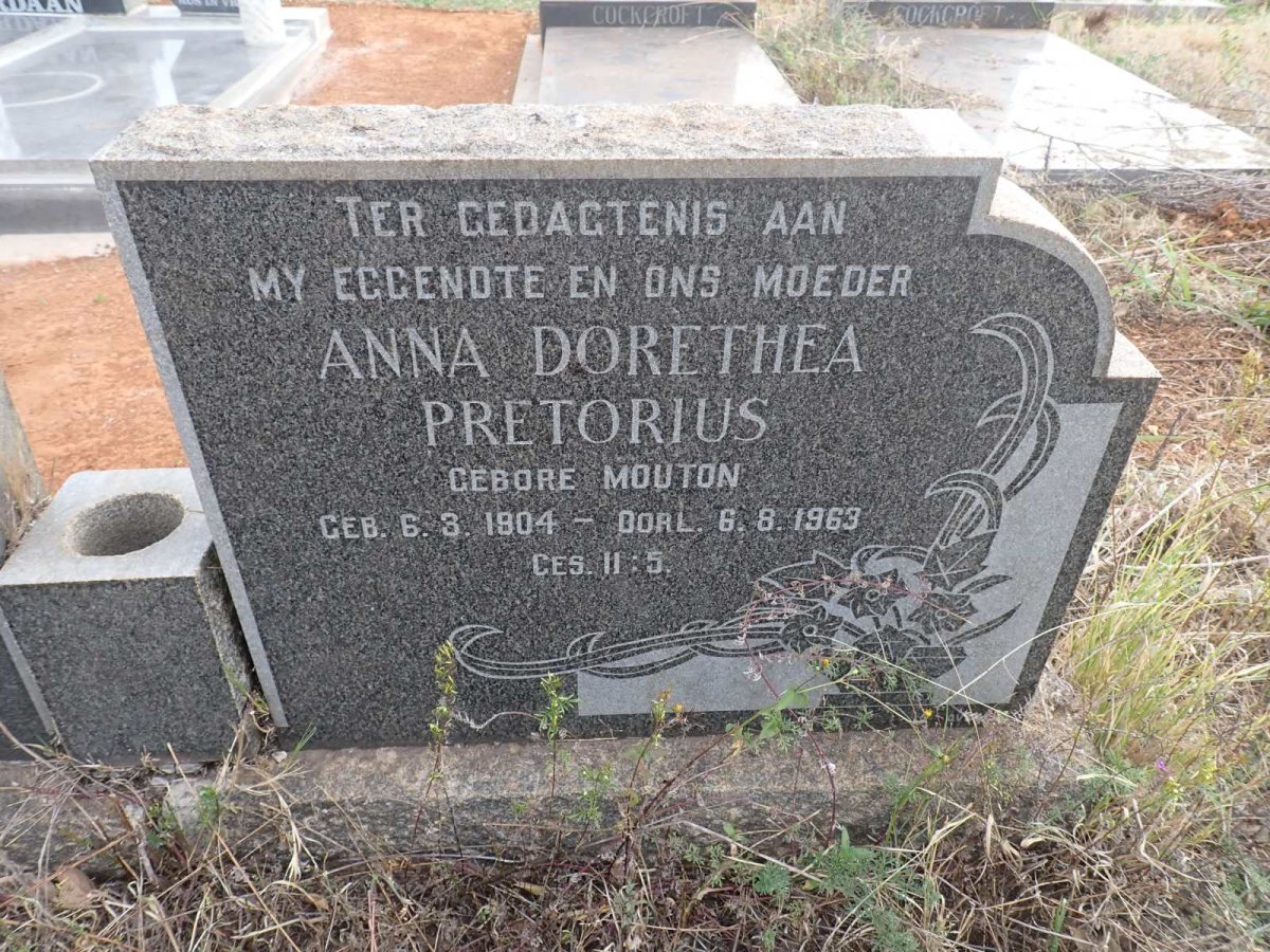 PRETORIUS Anna Dorethea nee MOUTON 1804-1963