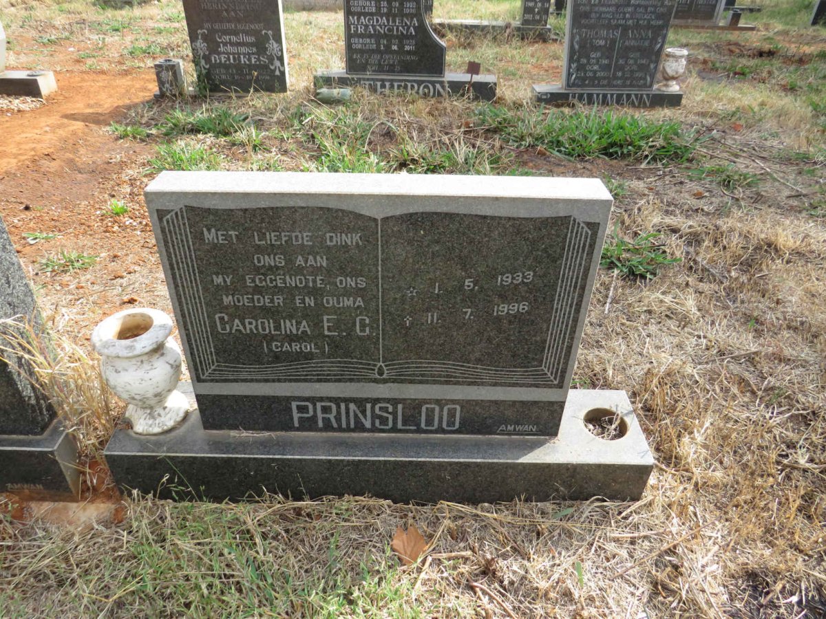 PRINSLOO Carolina E.G. 1933-1996