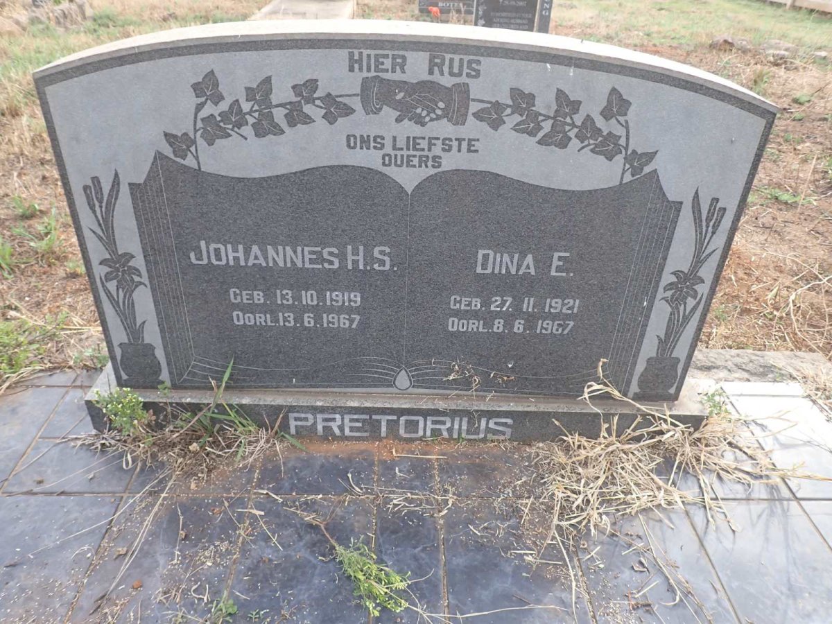 PRETORIUS Johannes H.S. 1919-1967 & Dina E. 1921-1967