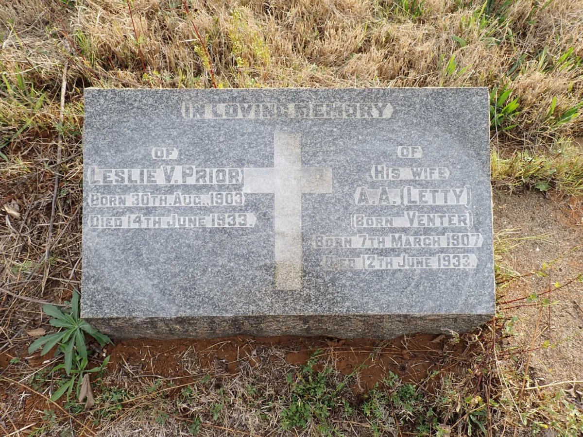 PRIOR Leslie V. 1903-1933 & A.A. VENTER 1907-1933