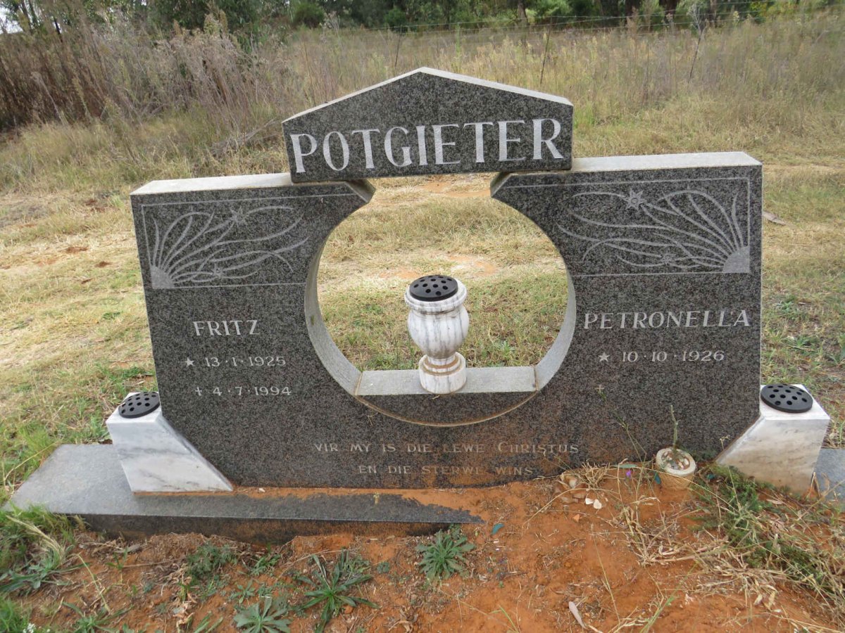 POTGIETER Fritz 1925-1994 & Petronella 1926-