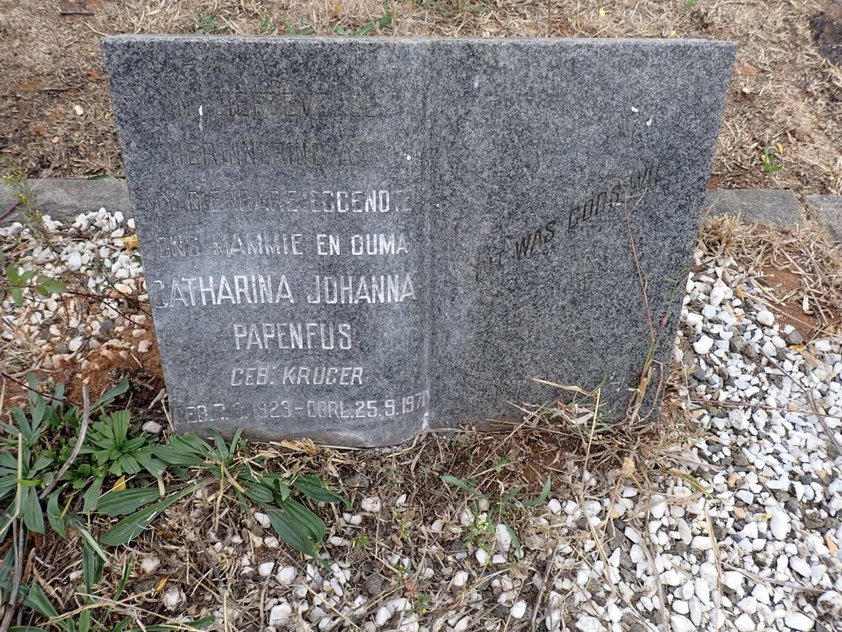PAPENFUS Catharina Johanna nee KRUGER 1923-197?
