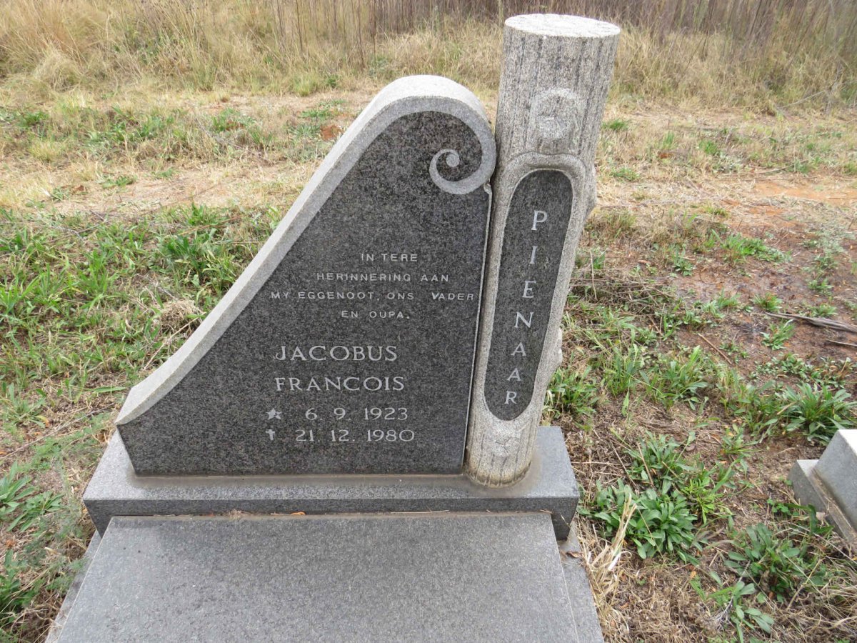 PIENAAR Jacobus Francois 1923-1980