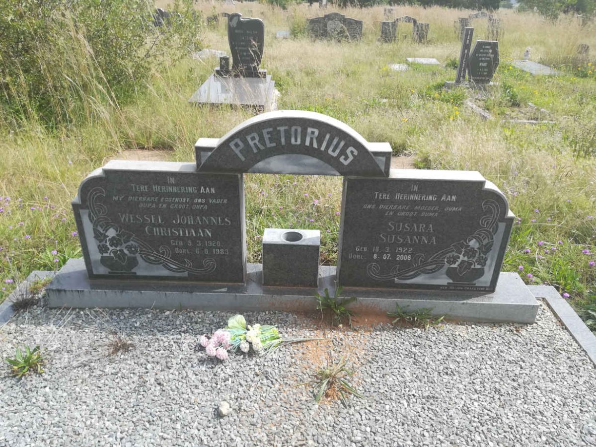 PRETORIUS Wessel Johannes Christiaan 1920-1983 &amp; Susara Susanna 1922-2006