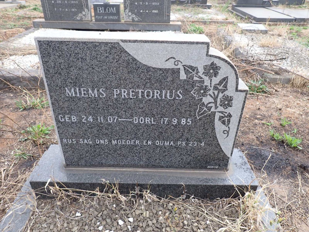 PRETORIUS Miems 1907-1985