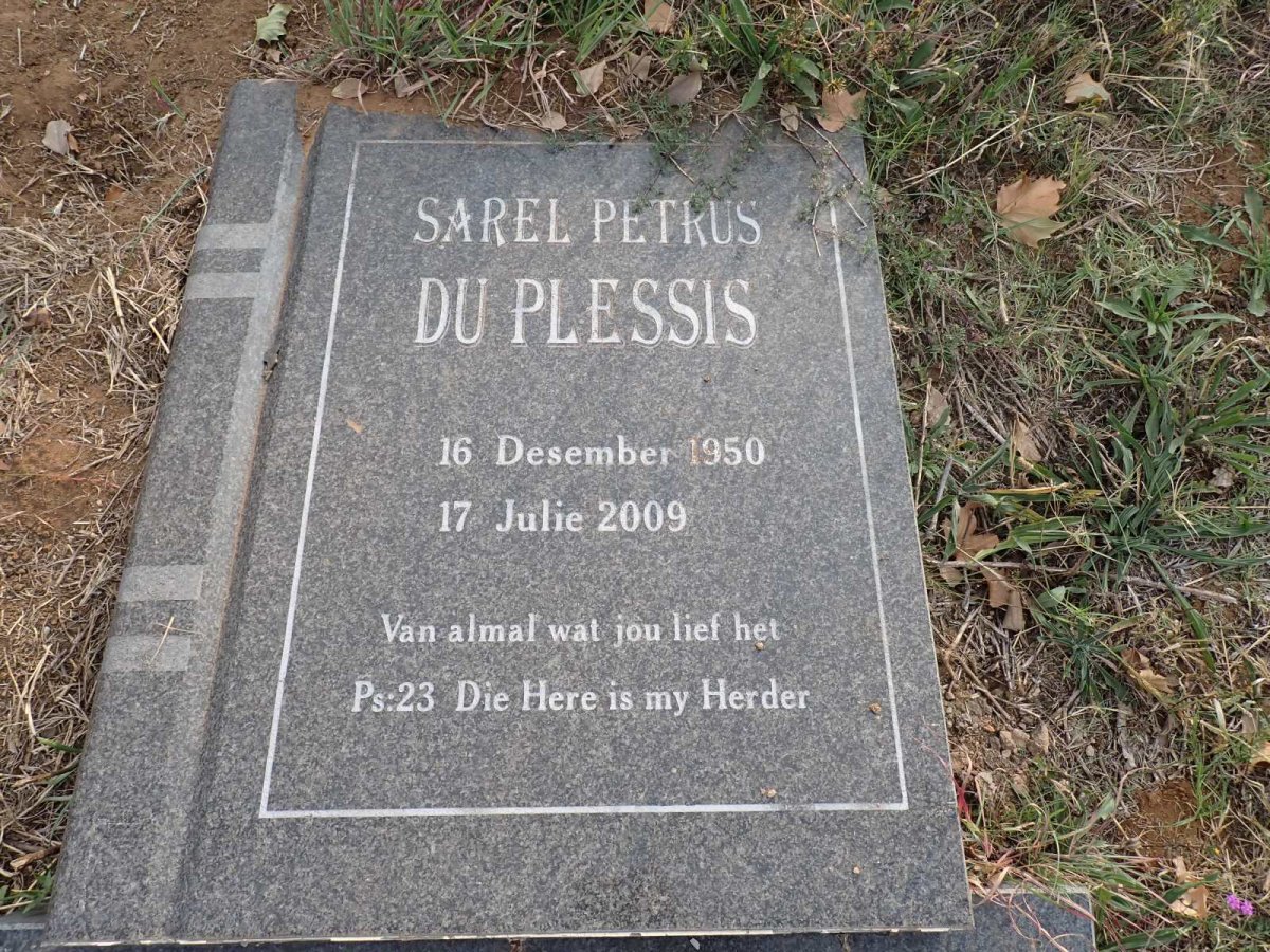 PLESSIS Sarel Petrus, du 1950-2009