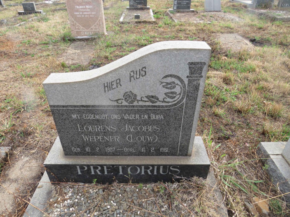PRETORIUS Lourens Jacobus Wepener 1907-1961
