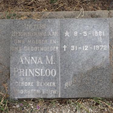 PRINSLOO Anna M. voorheen LOUW nee BEKKER 1881-1972