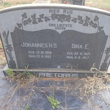 PRETORIUS Johannes H.S. 1919-1967 & Dina E. 1921-1967