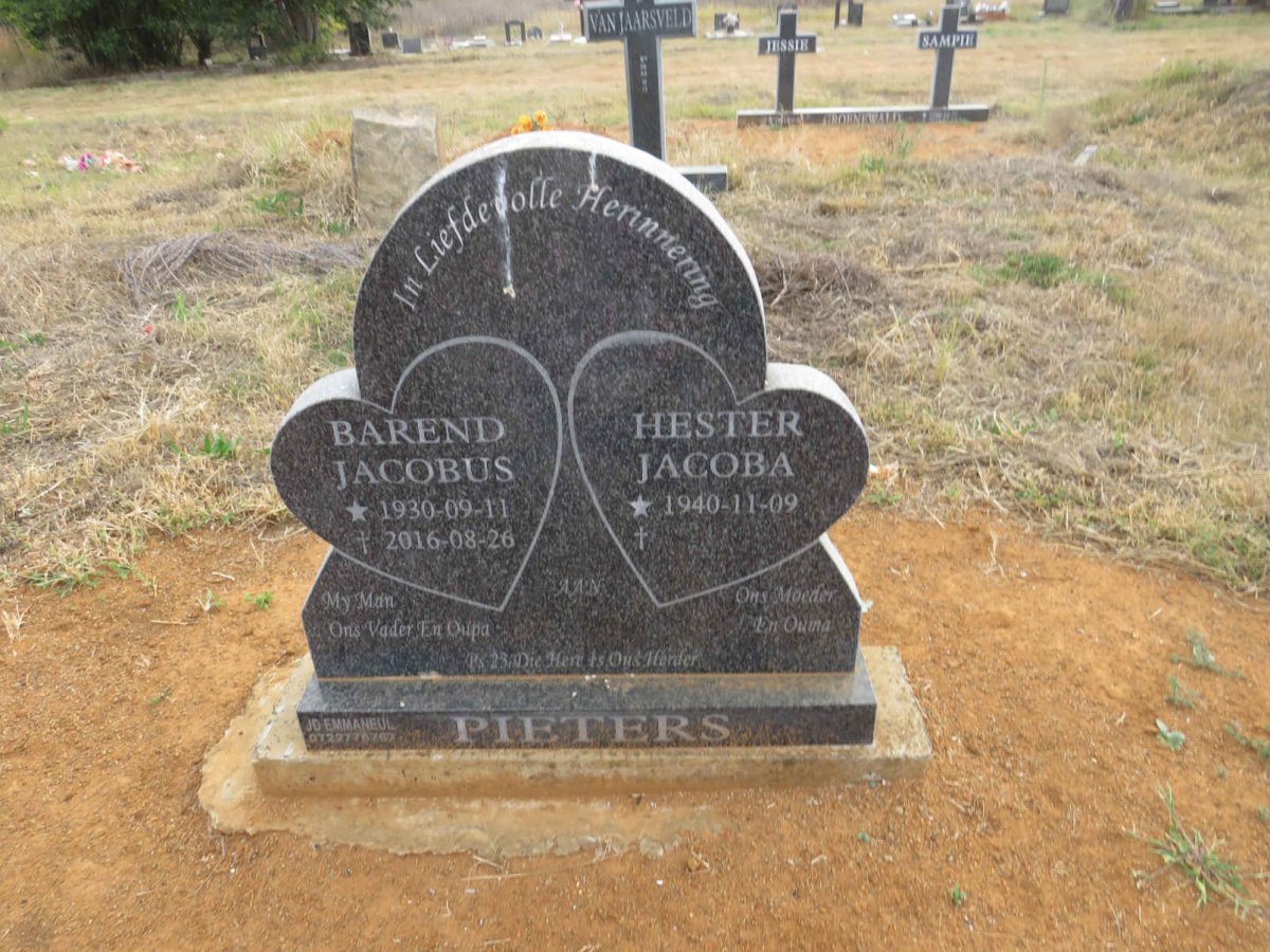 PIETERS Barend Jacobus 1930-2016 & Hester Jacoba 1940-
