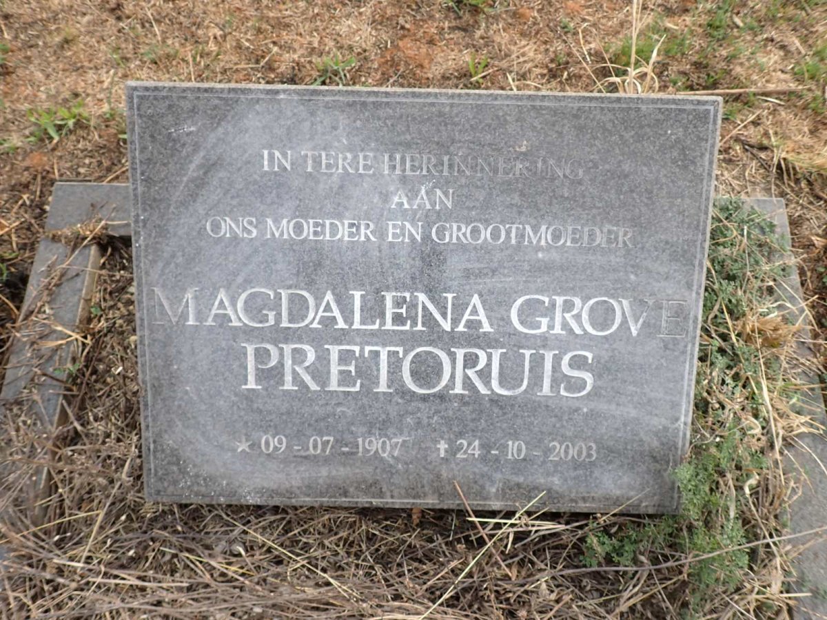 PRETORIUS Magdalena Grove 1907-2003