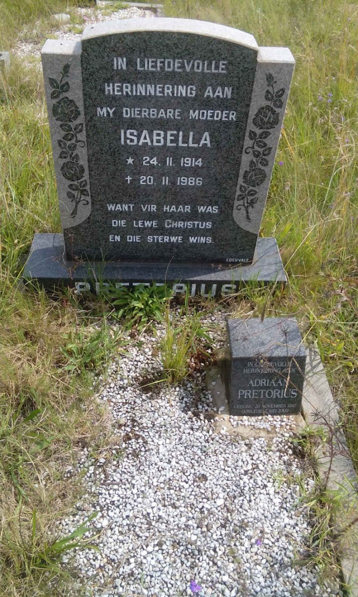 PRETORIUS Isabella 1914-1986 :: PRETORIUS Adriaan 1947-2002