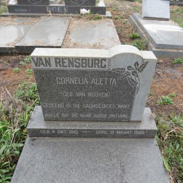 RENSBURG Cornelia Aletta, van nee VAN ROOYEN 1915-1988