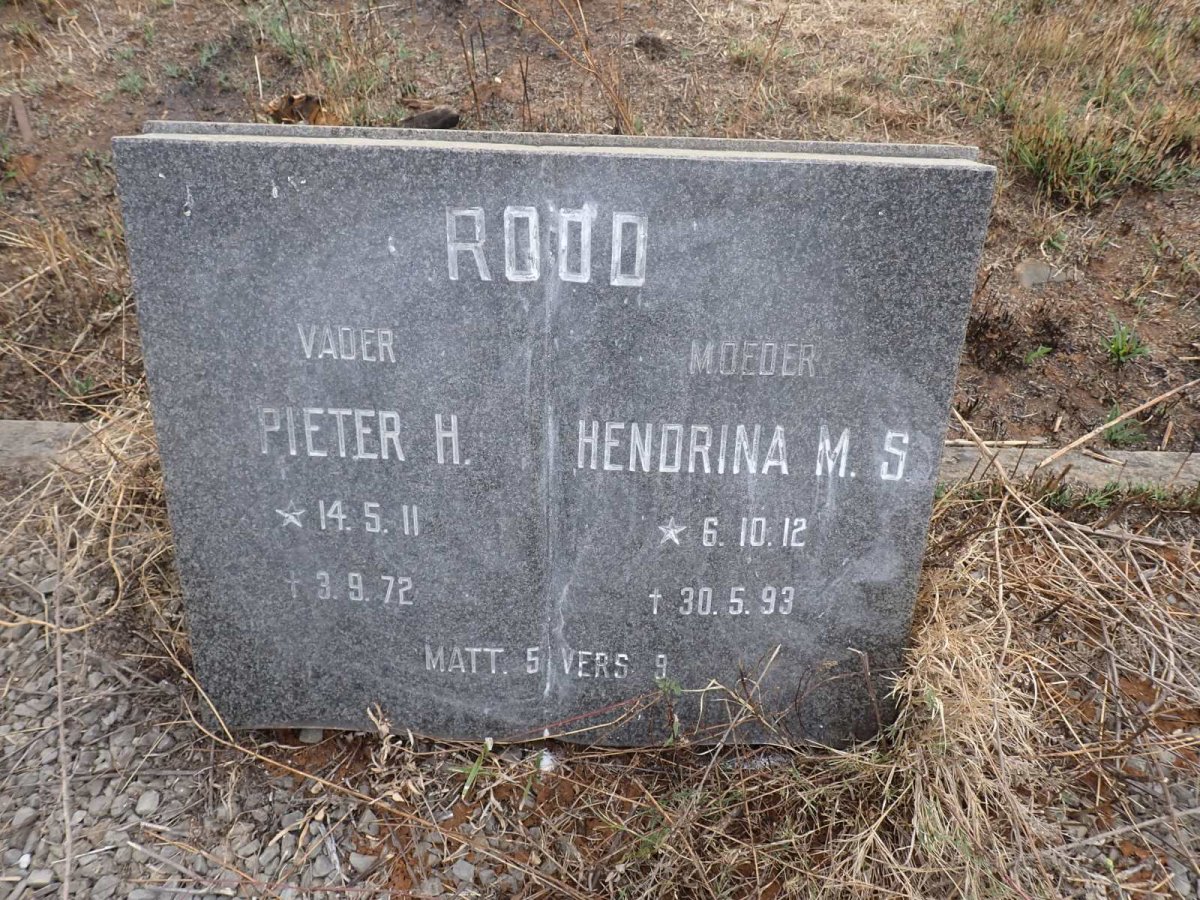 ROOD Pieter H. 1911-1972 Hendrina M.S. 1912-1993
