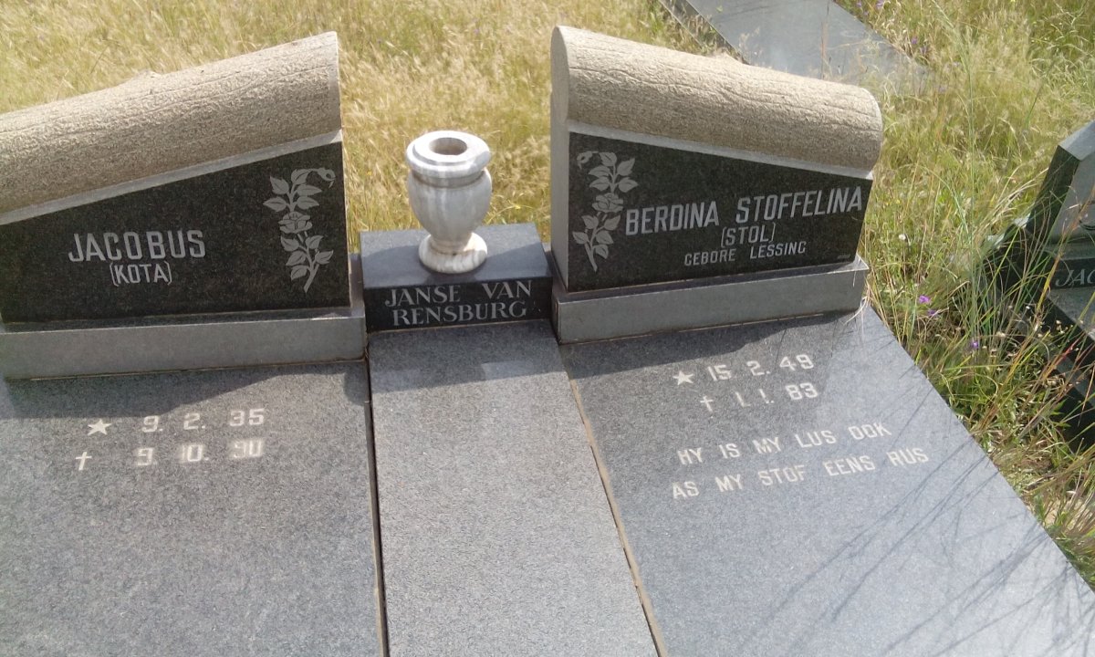 RENSBURG Jacobus, Janse van 1935-1990 &amp; Berdina Stoffelina LESSING 1949-1983