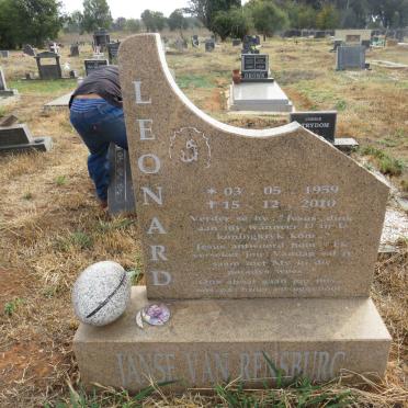 RENSBURG Leonard, Janse van 1959-2010