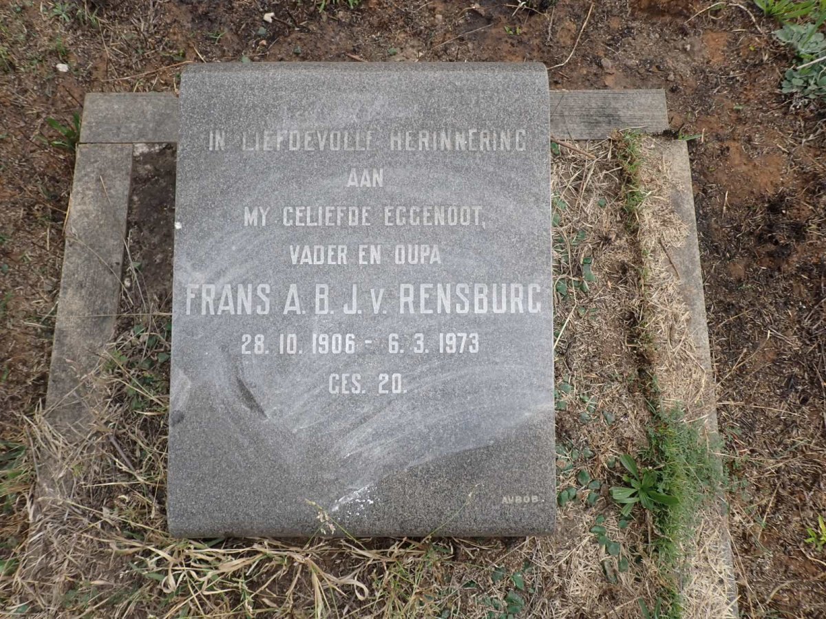 RENSBURG Frans A.B., J v. 1906-1973