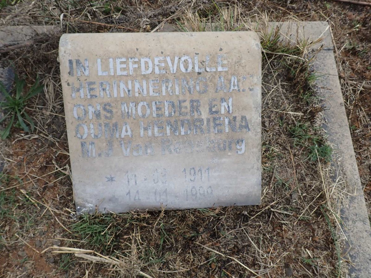 RENSBURG Hendriena M., van 1911-1999