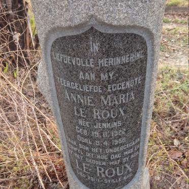 ROUX Annie Maria, le nee JENKINS 1922-1956