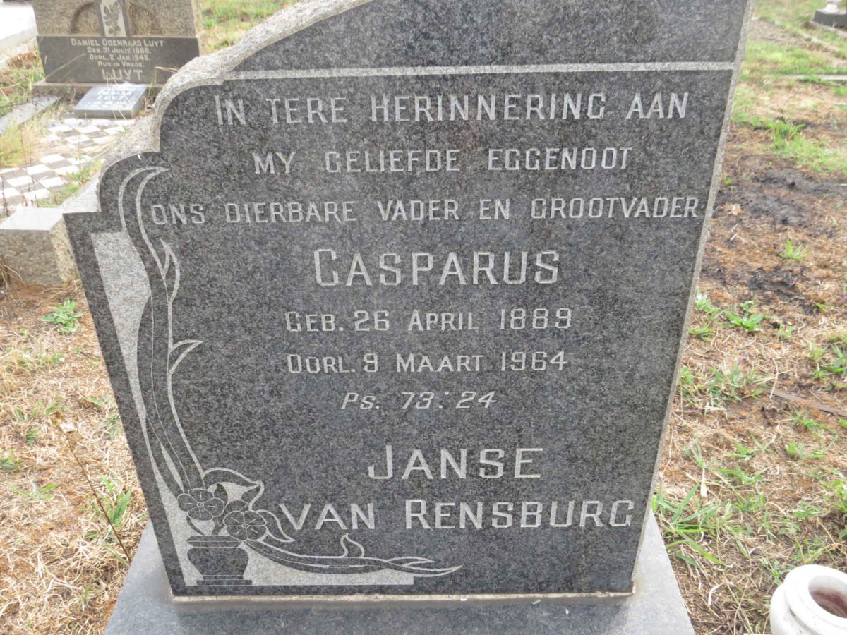 RENSBURG Casparus, Janse van 1889-1964