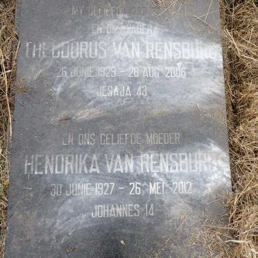 RENSBURG Theodorus, van 1929-2006 & Hendrika 1927-2012