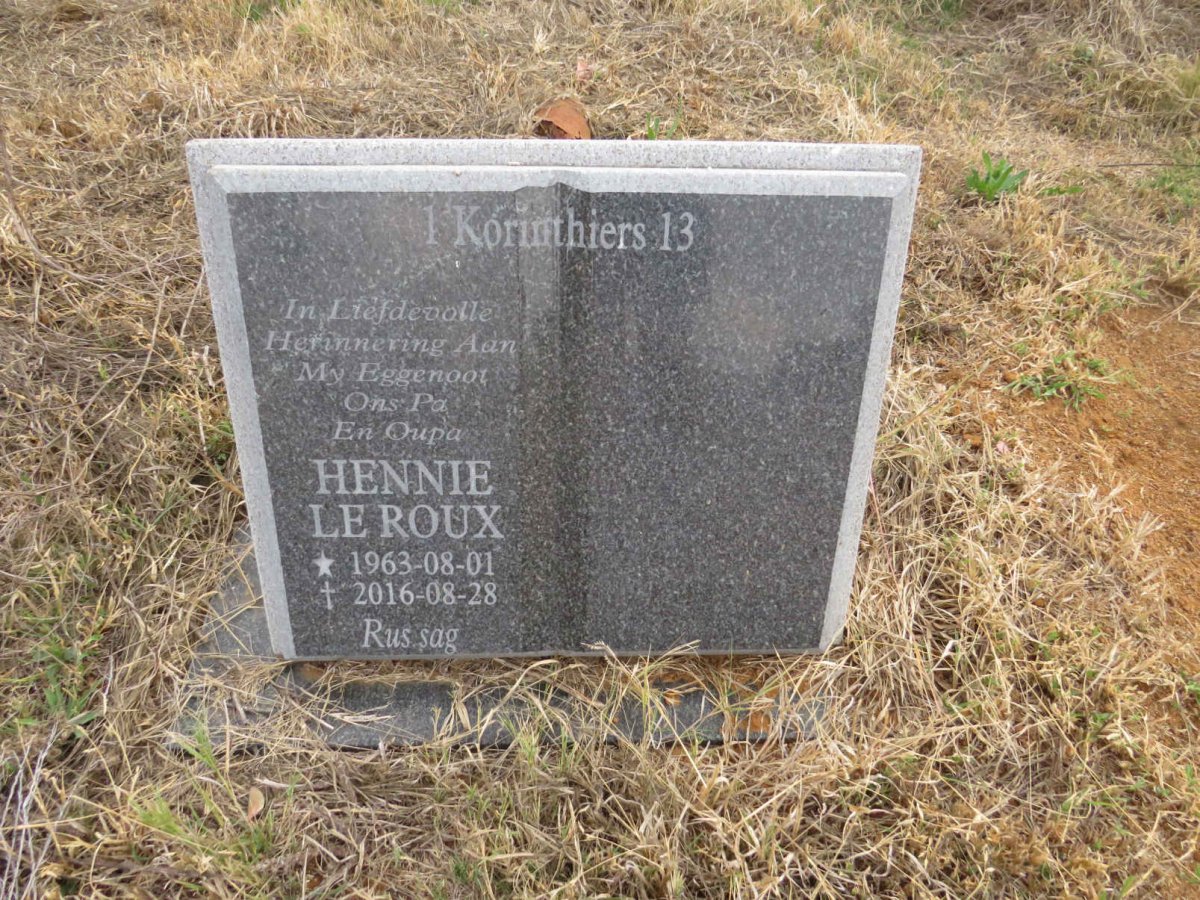 ROUX Hennie, le 1963-2016
