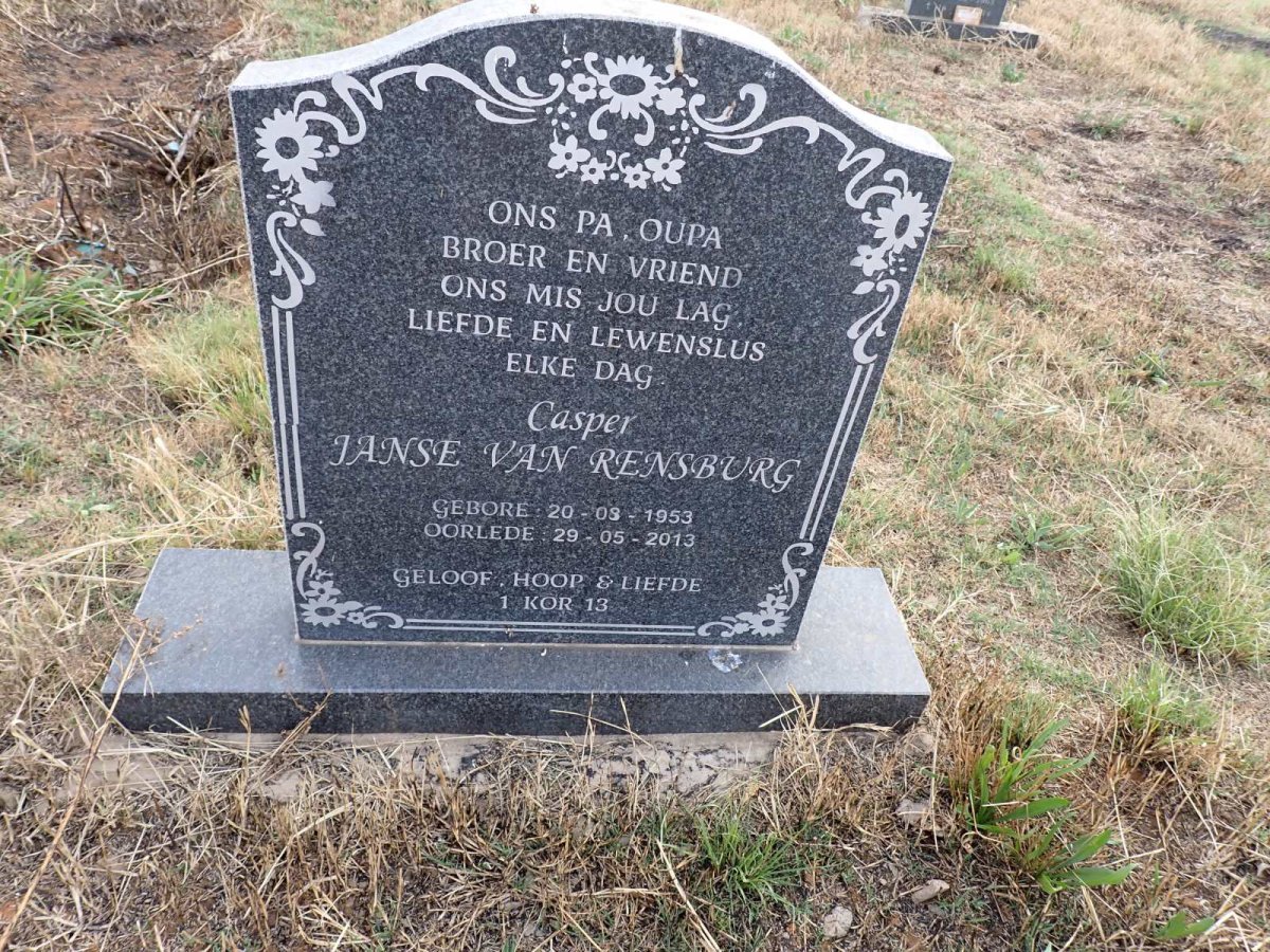 RENSBURG Casper, Janse van 1953-2013
