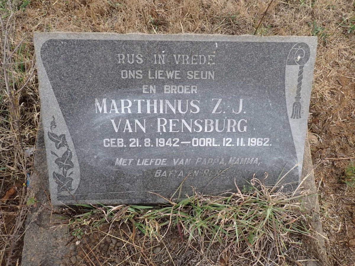 RENSBURG Marthinus Z., J. van 1942-1962