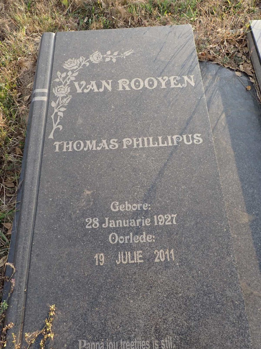 ROOYEN Thomas Phillipus, van 1927-2011 & Maria Elizabeth BLOEM 1927-2006 _1