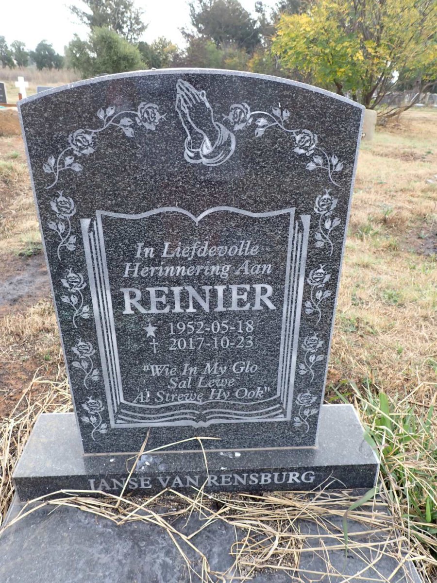 RENSBURG Reinier, Janse van 1952-2017