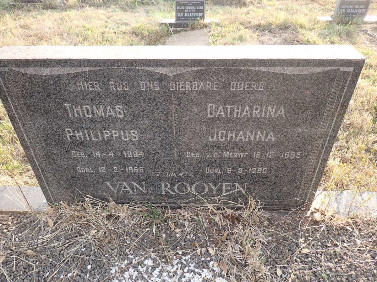 ROOYEN Thomas Philippus, van 1884-1958 & Catharina Johanna V.D. MERWE 1885-1960