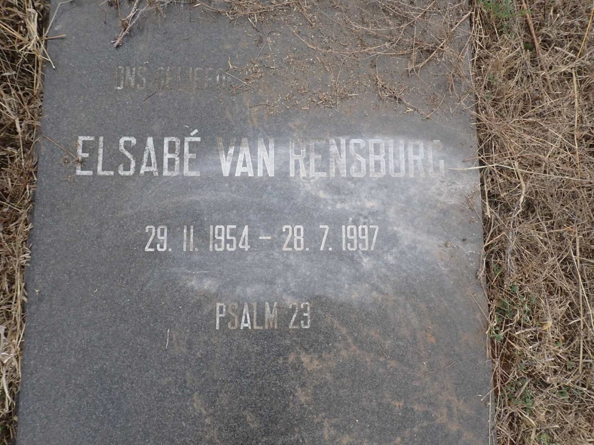 RENSBURG Elsabe, van 1954-1997