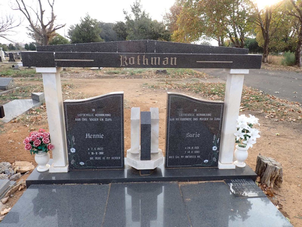 ROTHMAN Hennie 1932-2002 & Sarie 1931-1990 :: ROTHMAN Basie 1953-2006_1