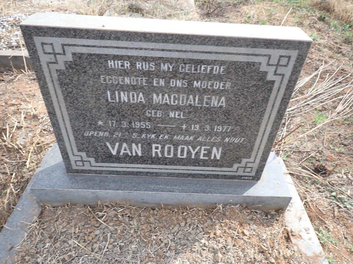 ROOYEN Linda Magdalena, van nee NEL 1955-1977