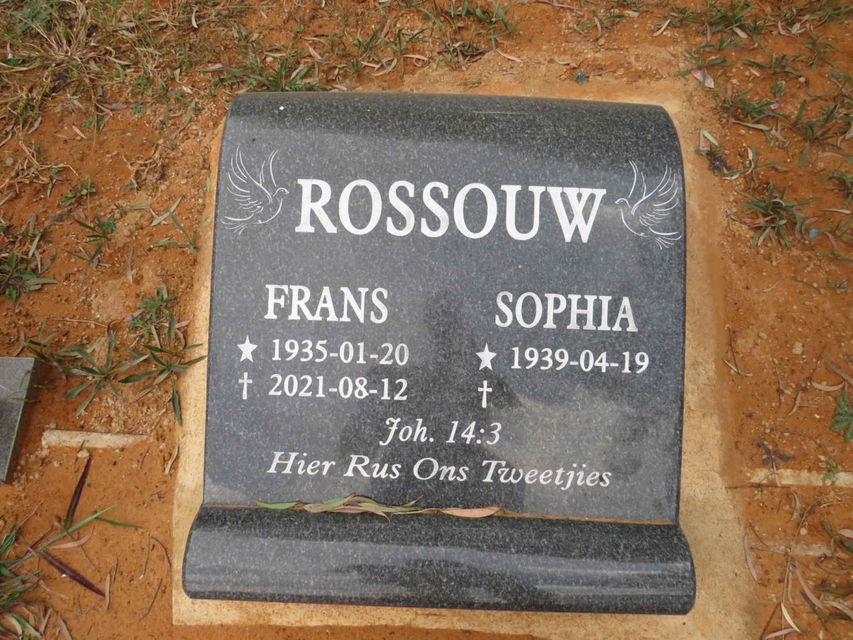 ROSSOUW Frans 1935-2021 & Sophia 1939-