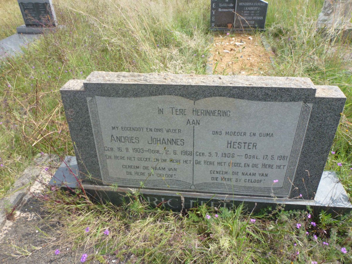RICHTER Andries Johannes 1903-1968 &amp; Hester 1906-1981