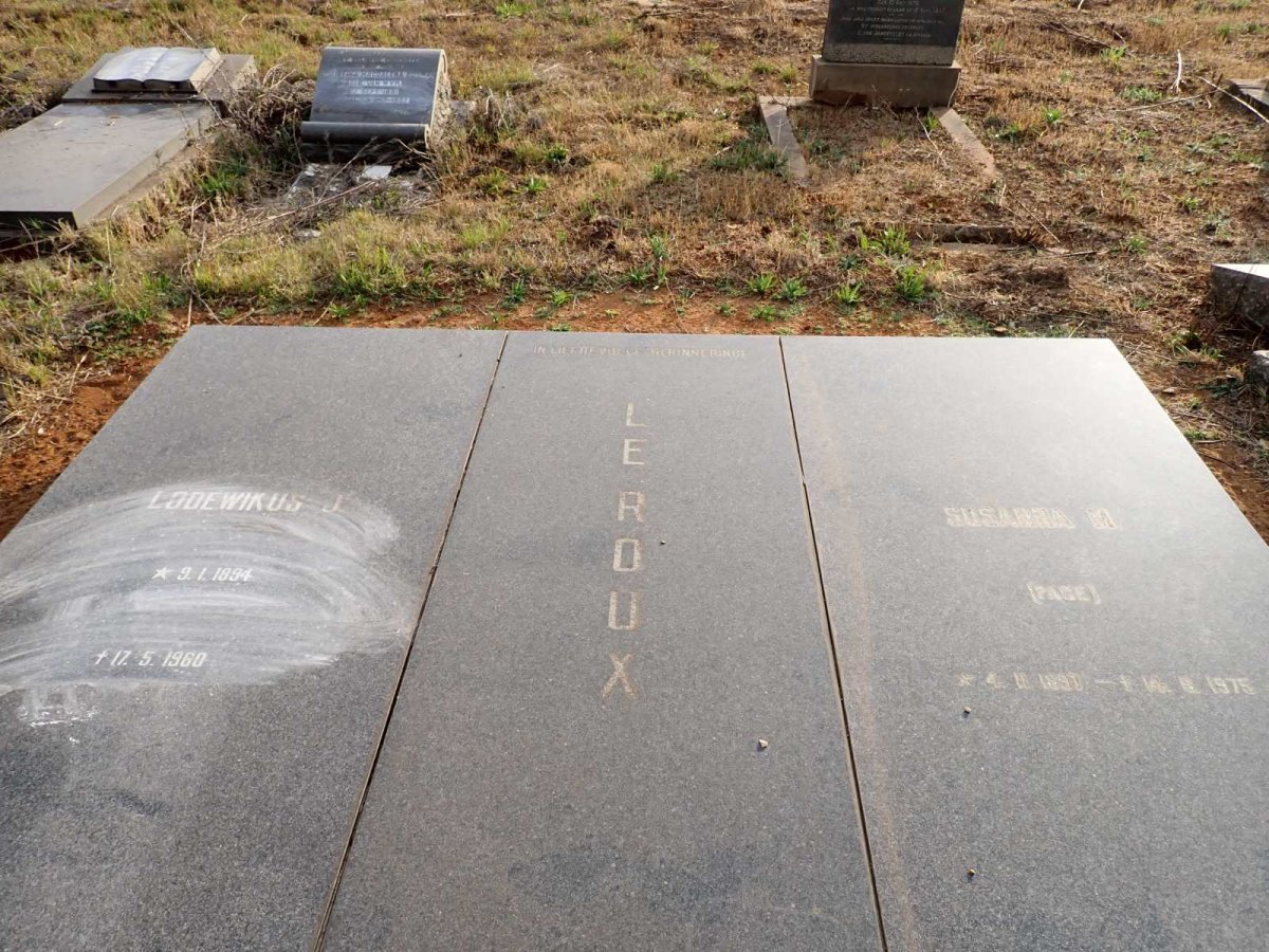 ROUX Lodewikus J., le 1894-1960 &  Susanna M. PACE 1897-1975 _1