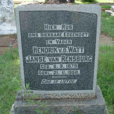 RENSBURG Hendrik v.d. Watt, Janse van 1879-1950