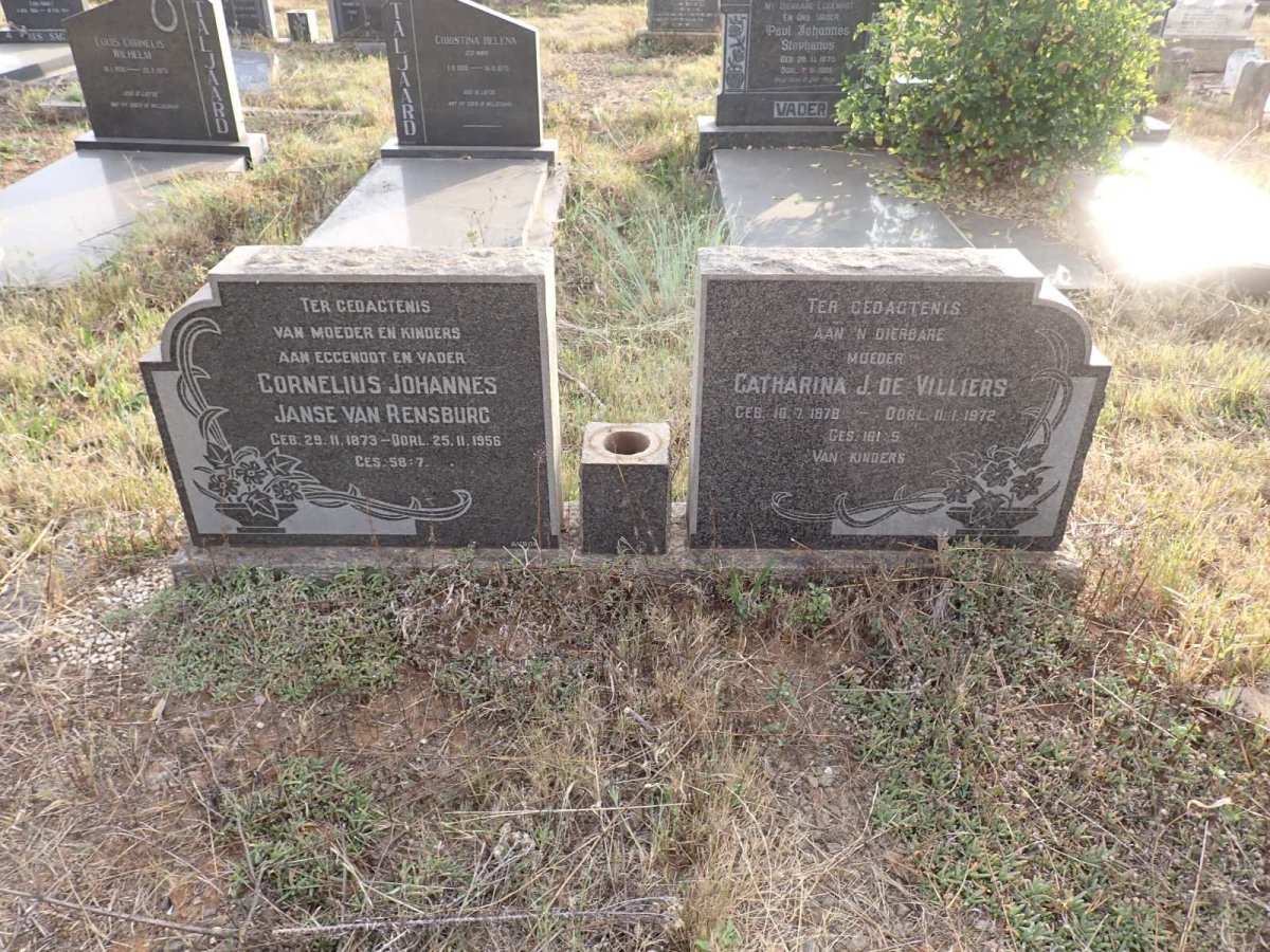 RENSBURG Cornelius Johannes, Janse van 1873-1956 & Catharina J. DE VILLIERS 1878-1972