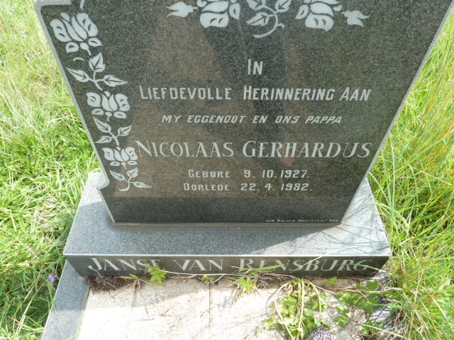 RENSBURG Nicolaas Gerhardus, Janse van 1927-1982