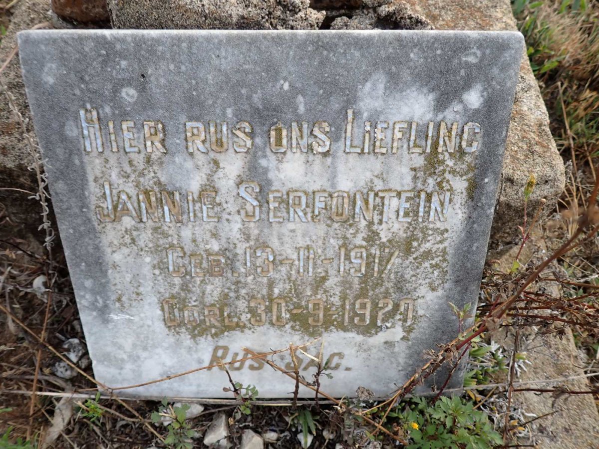 SERFONTEIN Jannie 1917-1920