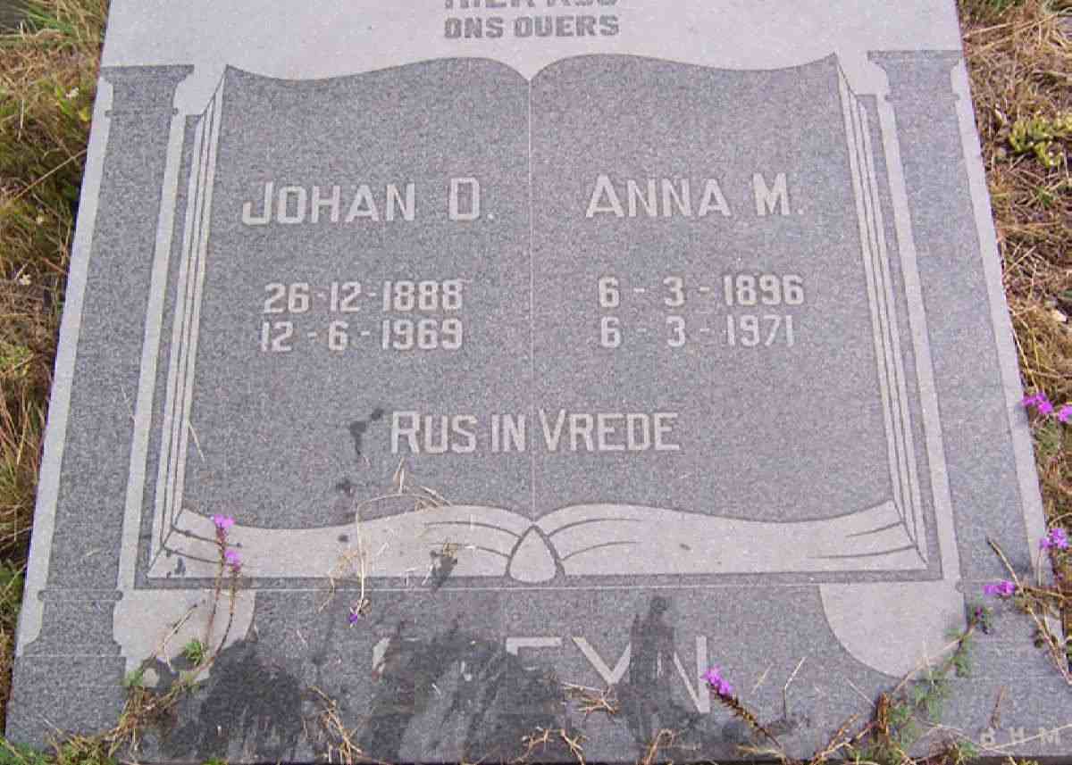 STEYN Johan D. 1888-1969 &amp; Anna M. 1896-1971