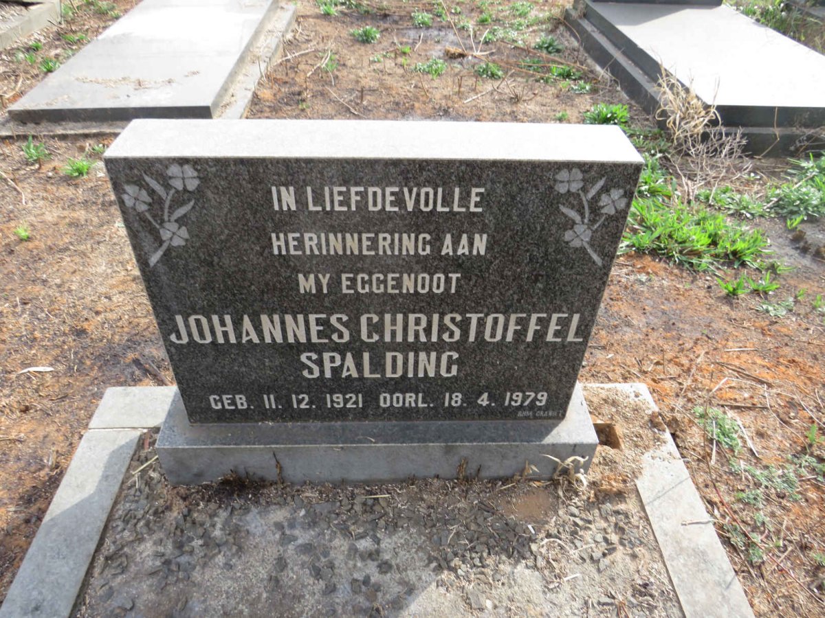 SPALDING Johannes Christoffel 1921-1979