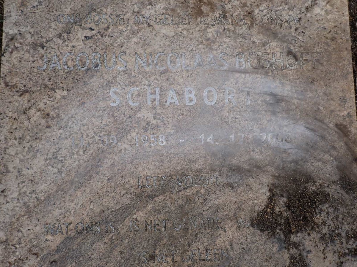 SCHABORT Jacobus Nicolaas Boshoff 1958-2008 _2