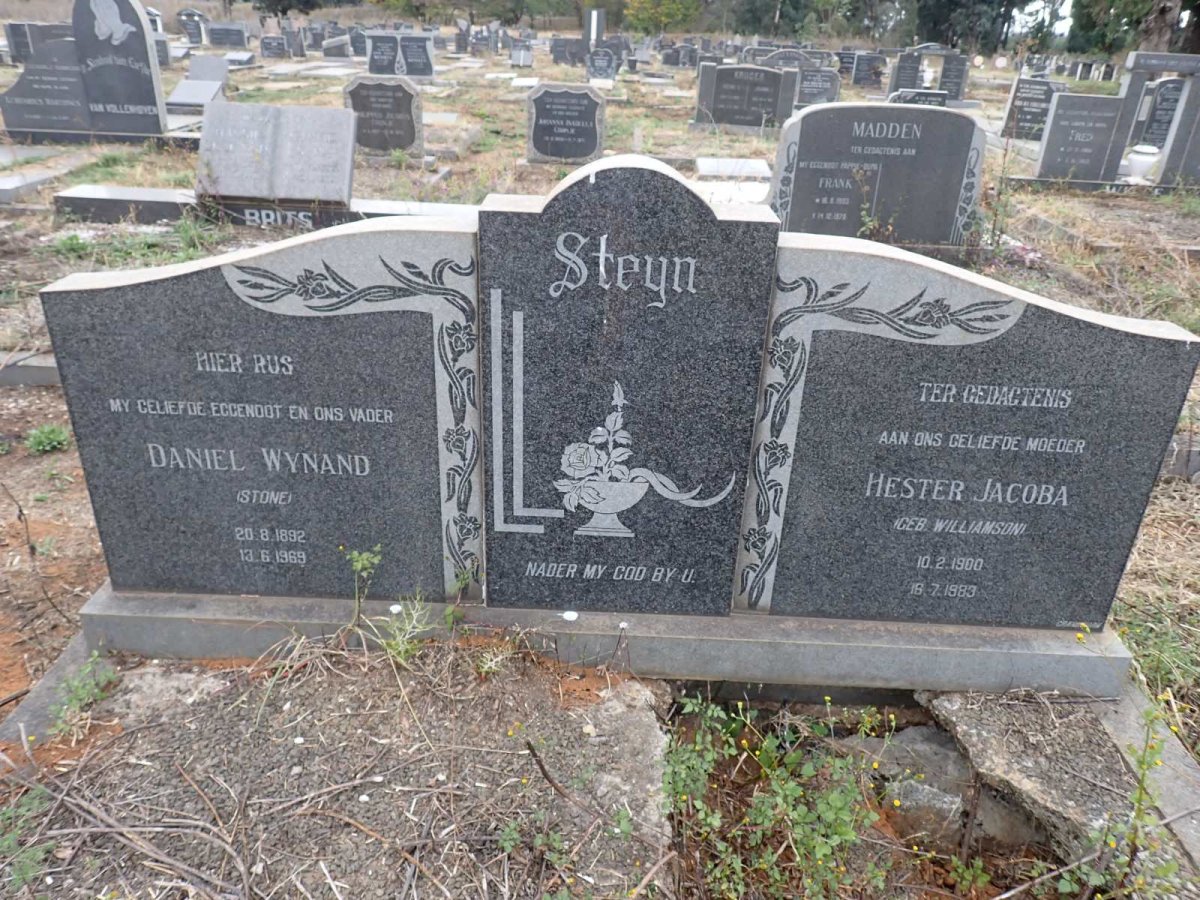 STEYN Daniel Wynand 1892-1969 & Hester Jacoba WILLIAMSON 1900-1983
