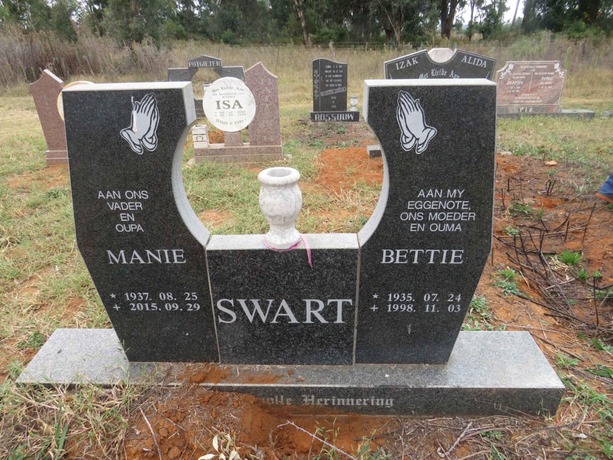 SWART Manie 1937-2015 & Bettie 1935-1998