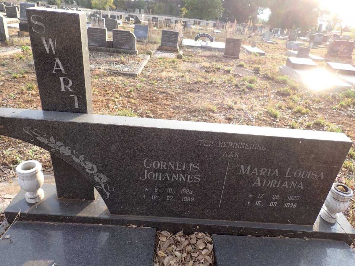 SWART Cornelis Johannes 1923-1989 & Maria Louisa Adriana 1925-1996
